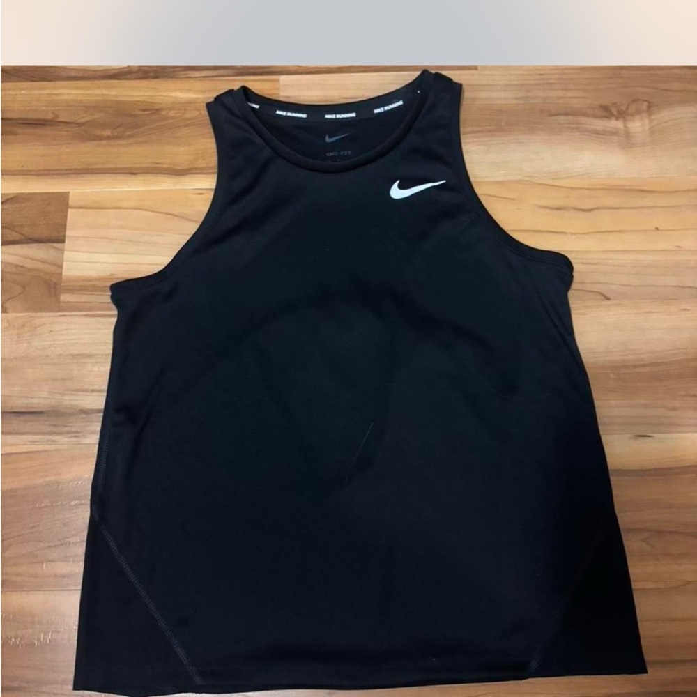 Nike Women's Black Tank Top with White Logo